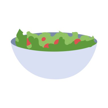 Beyaz arka planda taze yeşil salata