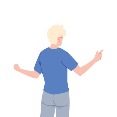 Beyaz arka planda duran genç aşçı.