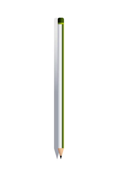 Белый и зеленый графитовый карандаш для тени — стоковый вектор