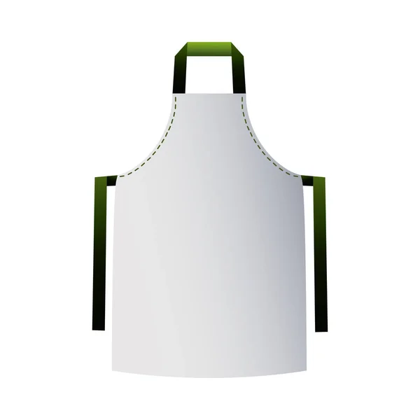 Delantal de cocina verde y blanco con diseños corporativos — Vector de stock