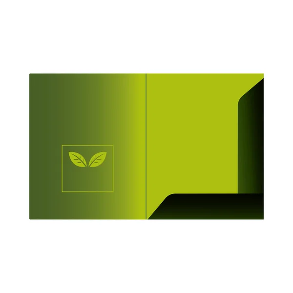Зеленая папка и листы с корпоративным дизайном — стоковый вектор