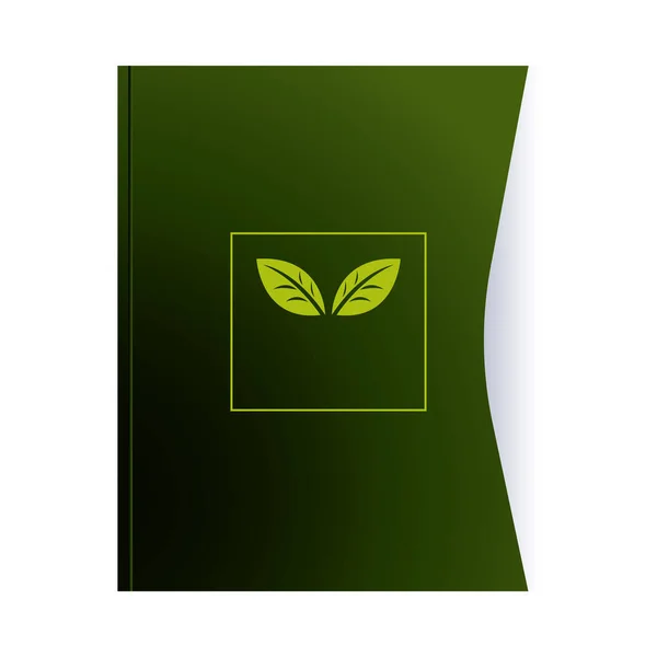 Carpeta verde y hojas con diseños corporativos — Archivo Imágenes Vectoriales