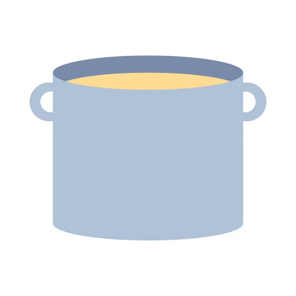 Velký stříbrný hrnec s polévkou — Stockový vektor