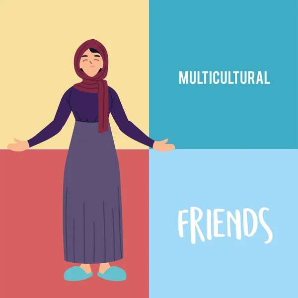 Muslim vrouw cartoon vector ontwerp — Stockvector