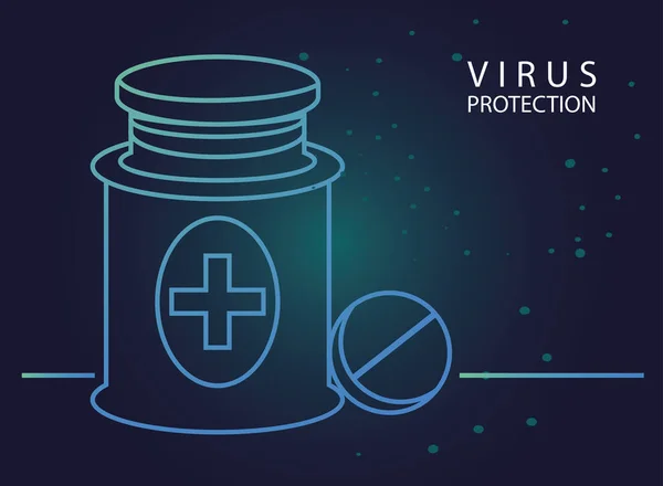 Proteção contra vírus e bactérias — Vetor de Stock