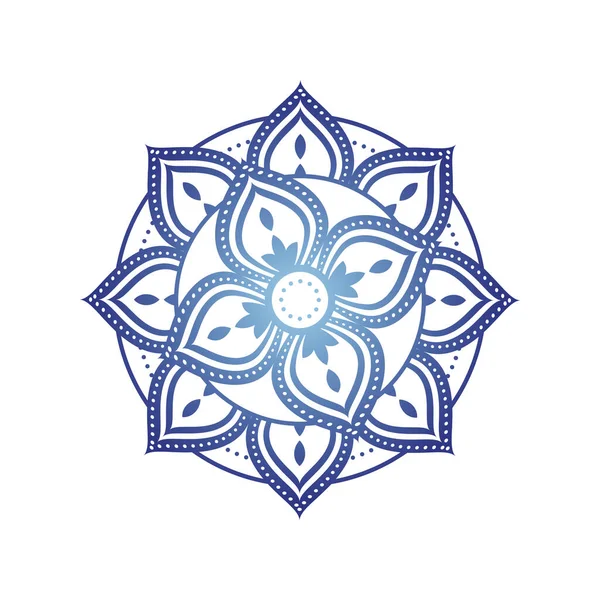 Mandala gradiente para henna o tatuaje sobre fondo blanco — Archivo Imágenes Vectoriales