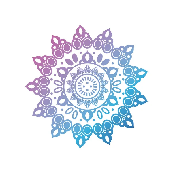 Mandala gradiente para henna sobre fondo blanco — Archivo Imágenes Vectoriales
