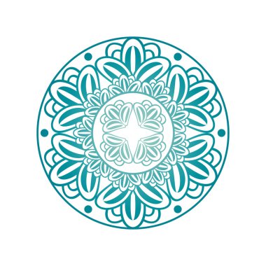 beyaz arka planda kına, dövme veya etnik süs için gradyan mandala