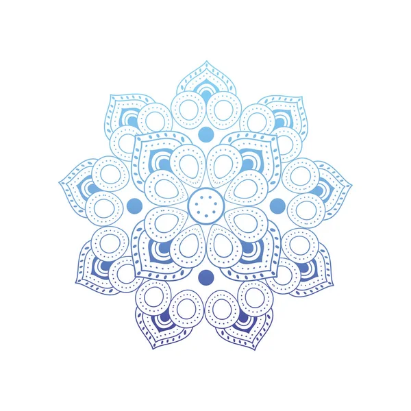 Mandala de gradiente para henna, tatuaje o adorno étnico sobre fondo blanco — Archivo Imágenes Vectoriales