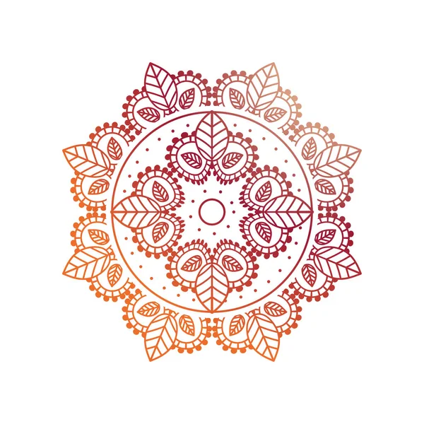 Mandala floral degradado sobre fondo blanco — Archivo Imágenes Vectoriales