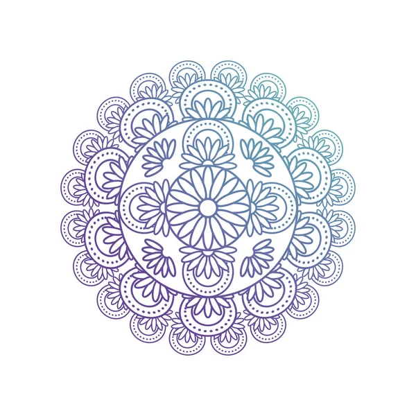 Mandala floral degradado en fondo blanco — Archivo Imágenes Vectoriales