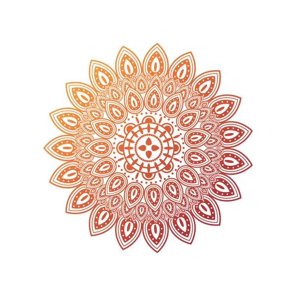 Mandala gradiente para henna sobre fondo blanco — Archivo Imágenes Vectoriales