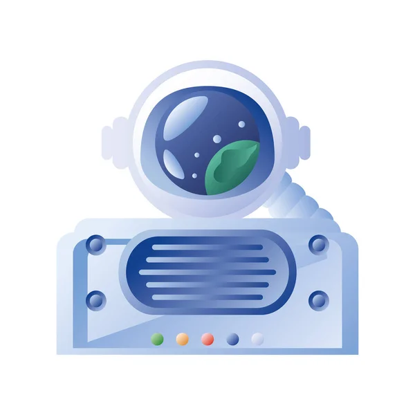 Radio de comunicación espacial sobre fondo blanco — Vector de stock