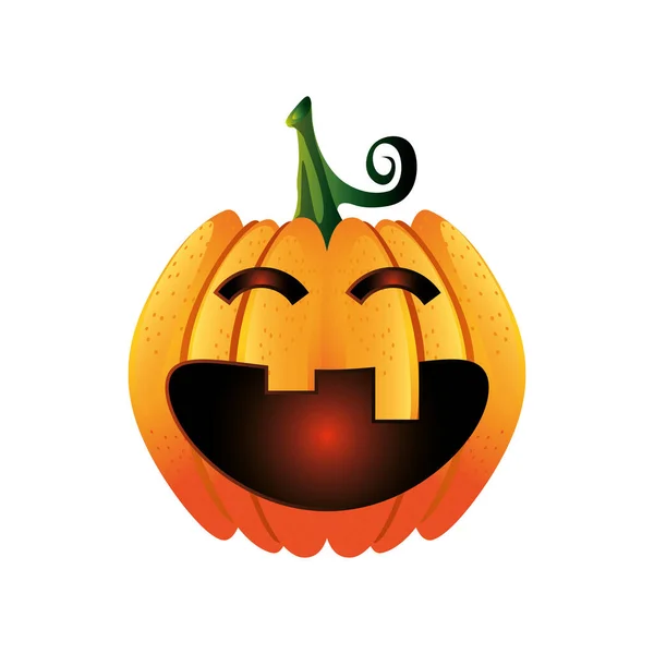 Citrouille avec visage souriant pour Halloween sur fond blanc — Image vectorielle