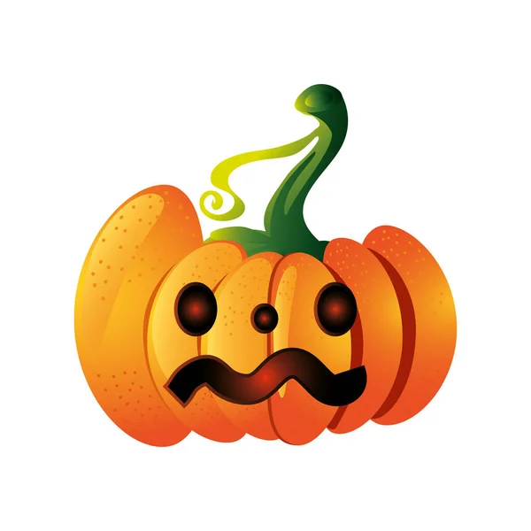 Dýně se strachem tvář pro Halloween na bílém pozadí — Stockový vektor