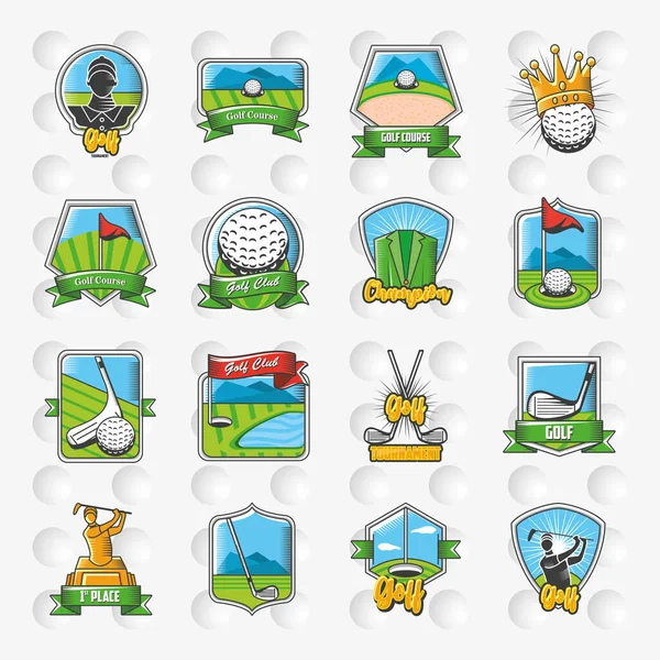 Coleção de emblemas de golfe, escudos e etiquetas —  Vetores de Stock