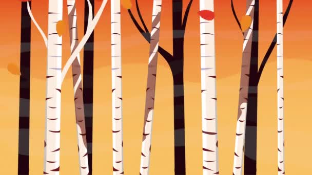 Olá animação de outono com padrão de folhas — Vídeo de Stock
