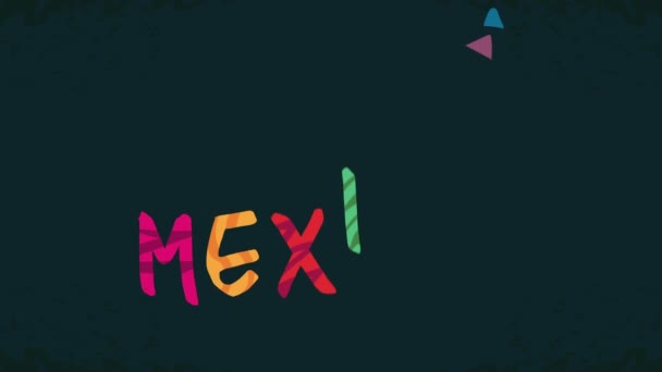 Animación celebración mexicana con letras y cabezas de calaveras — Vídeos de Stock