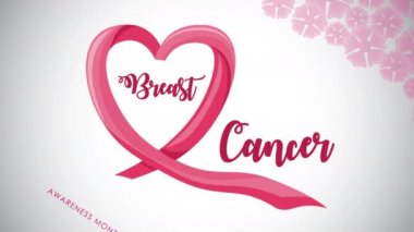 Göğüs kanseri kampanyası kurdele şeklinde animasyon harfi