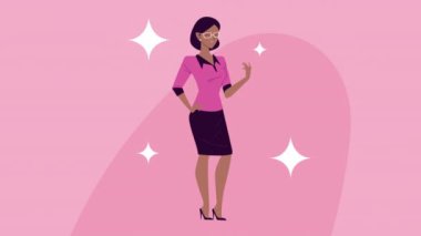 Zarif afro iş kadını karakter animasyonu