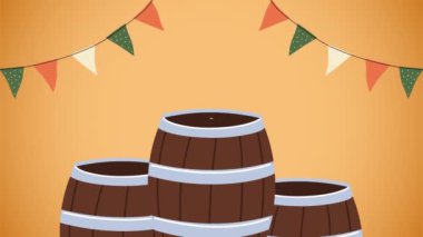 Ekim Festivali animasyonunu bira fıçıları ve sosislerle kutluyoruz.