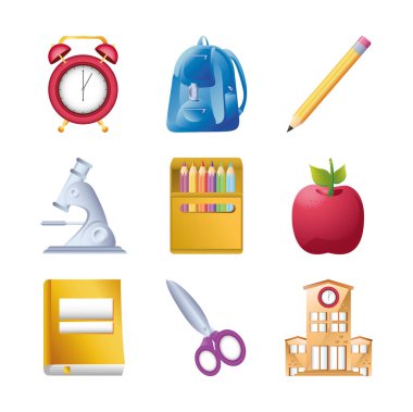 Beyaz arkaplanda simge okulu