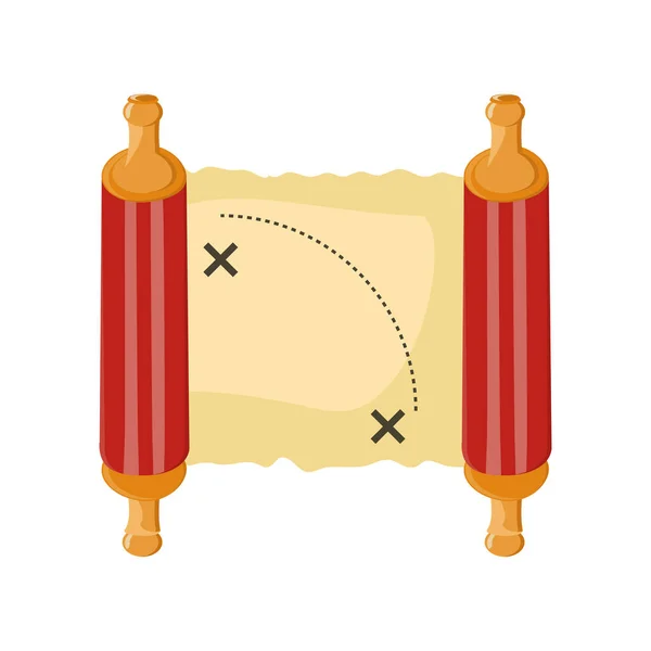 Schatkaart op witte achtergrond — Stockvector