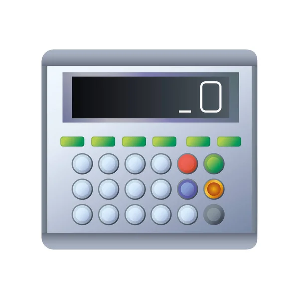 白人背景下的计算器数学财务 — 图库矢量图片