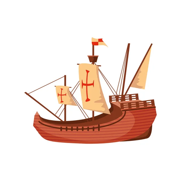 Velero o caravel santa maria, día de colón — Vector de stock