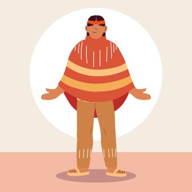 Geleneksel giysili yerli adam portresi