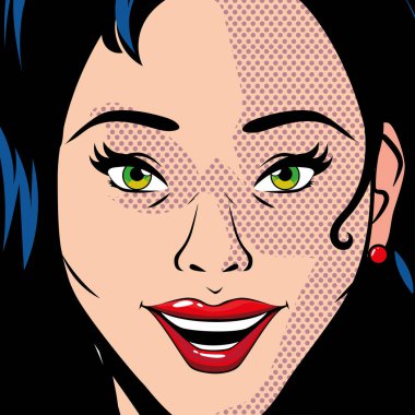 Güzel bir kadının portresi, pop sanat tarzı.
