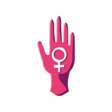 cinsiyet ayrımcı biçim vektör tasarımlı feminizm eli