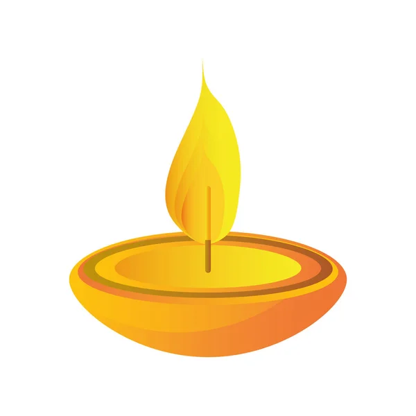 Candle decorative element on white background — Stock Vector