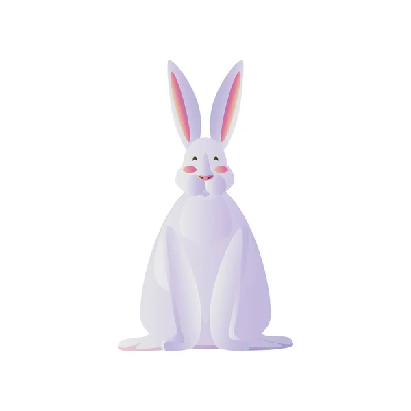 Festival de mediados de otoño, conejo sobre fondo blanco — Vector de stock