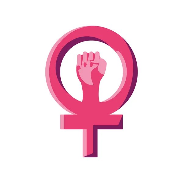 Feminism female gender with fist detailed style icon vector design — Stock Vector