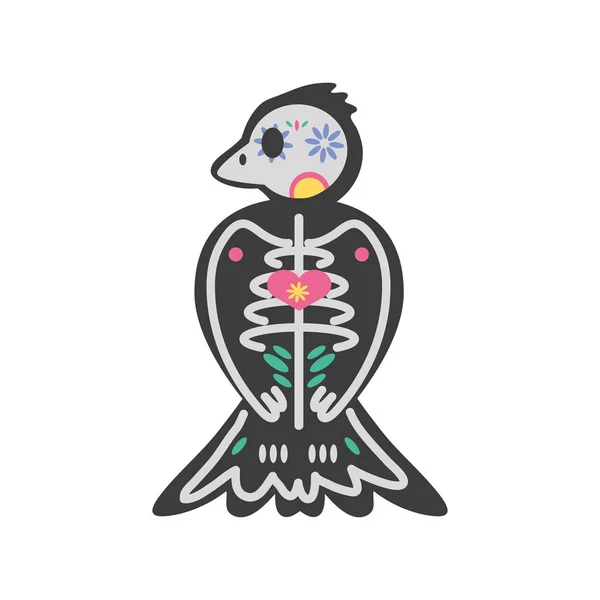 Мексиканский день черепа мёртвой птицы — стоковый вектор