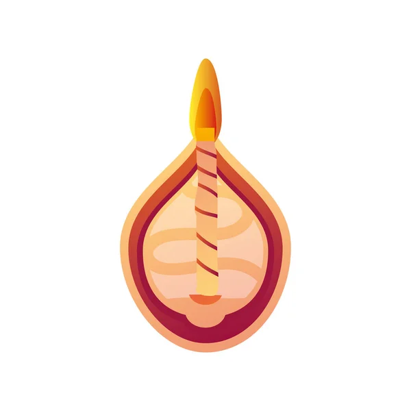 Diwali candle detailed style icon vector design — Stock Vector