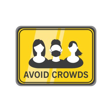 Kalabalık uyarı işaretinden uzak dur Ayrıntılı biçim ikonu vektör tasarımı