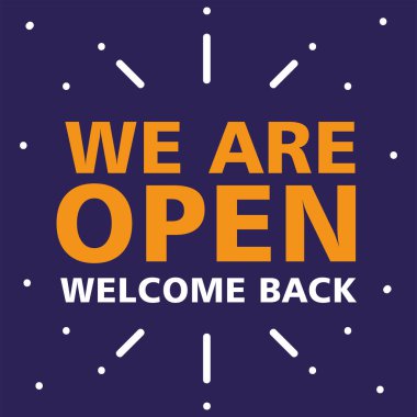 we are open, welcome back after pandemic clipart