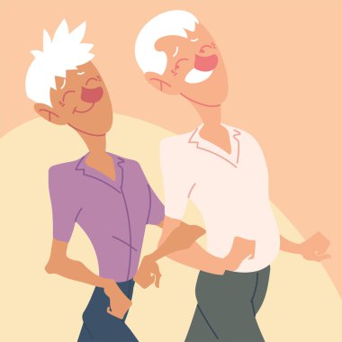 Yaşlılar yürüyor, aktif yaşlılar.