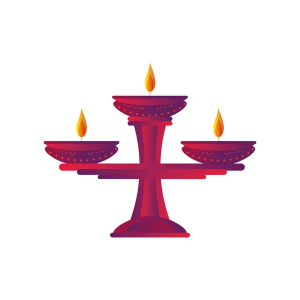 Bougie diwali design vectoriel icône de style détaillé — Image vectorielle