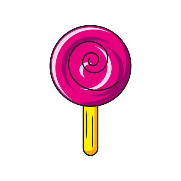 Pop art pink candy detailed style icon vector design — Stock Vector