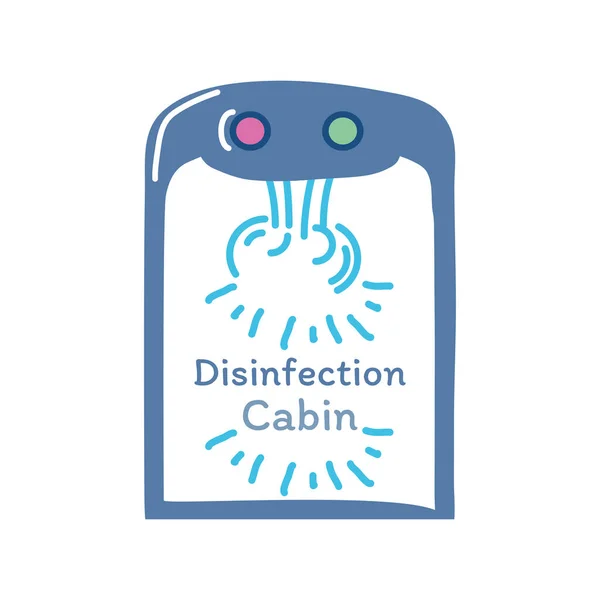 Cabina de desinfección en el diseño del vector icono de estilo detallado smartphone — Vector de stock