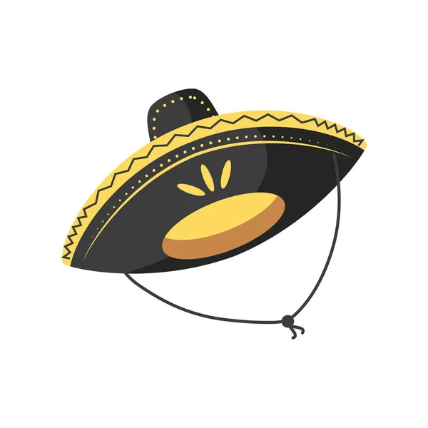 Mexican mariachi hat detailed style icon vector design — 스톡 벡터