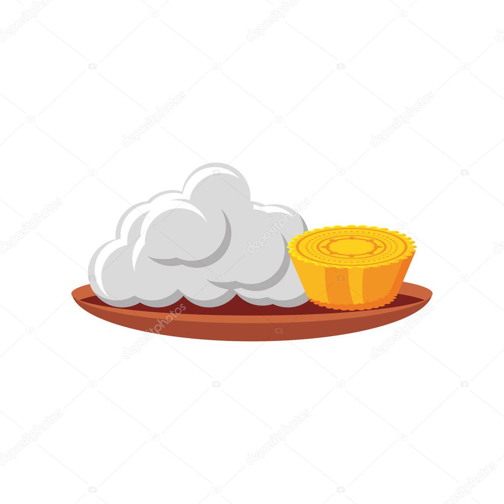 bhai dooj indian food plate detailed style icon vector design