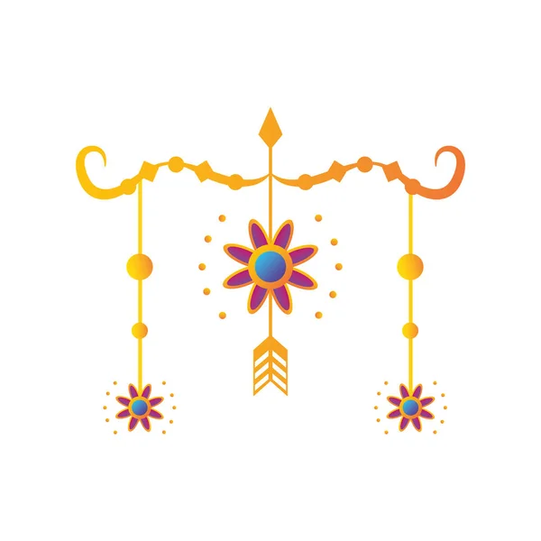 Guirlanda decorativa do festival indiano sobre fundo branco — Vetor de Stock