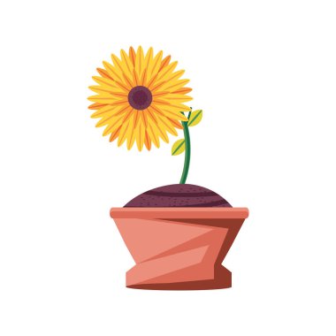 pot içindeki çiçek ayrıntılı biçim ikon vektör tasarımı