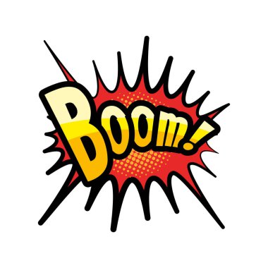 pop art boom patlama kabarcığı ayrıntılı biçim ikon vektör tasarımı