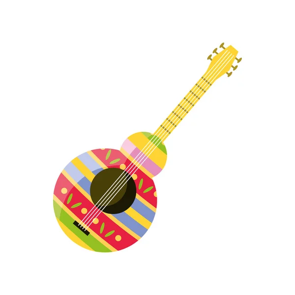 Guitarra mexicana estilo detalhado ícone vetor design — Vetor de Stock