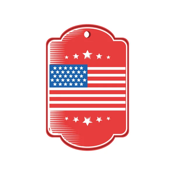 Usa flag in frame detaillierte Stil-Symbol Vektor-Design — Stockvektor